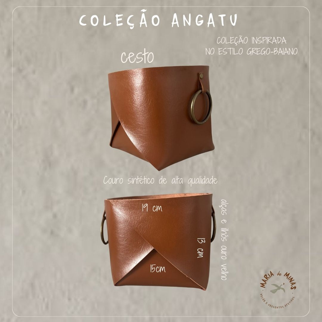 Mini cesto couro