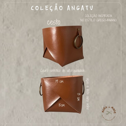 Mini cesto couro